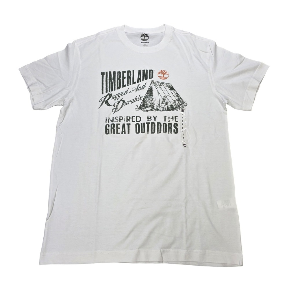 Timberland Great Outdoors Graphic T-Shirt Men's Size S White Casual Cotton NWT